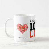 "Ik geloof in 10 keer meer liefde" 11oz koffie-Mok Koffiemok (Links)