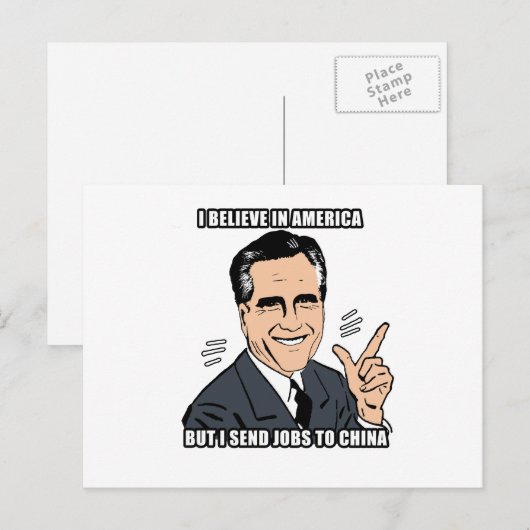 Ik geloof in Amerika, maar ik stuur banen naar Chi Briefkaart (Voorkant / Achterkant)