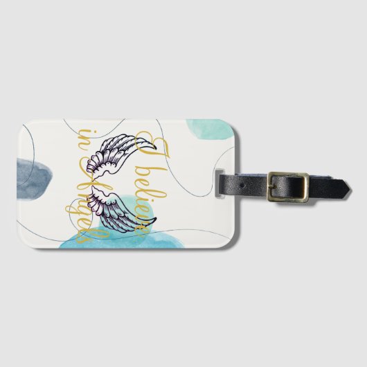 Ik geloof in Angels Abstract Terug Bagagelabel (Voorkant (horizontaal))