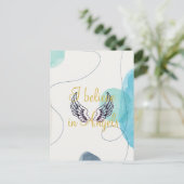 Ik geloof in Angels Abstract Terug Briefkaart (Staand voorkant)