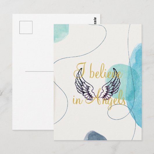 Ik geloof in Angels Abstract Terug Briefkaart (Voorkant / Achterkant)