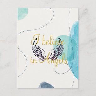 Ik geloof in Angels Abstract Terug Briefkaart