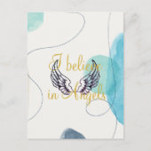 Ik geloof in Angels Abstract Terug Briefkaart (Voorkant)