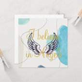 Ik geloof in Angels Abstract Terug Kaart (Voorkant / Achterkant in situ)