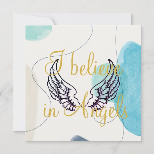 Ik geloof in Angels Abstract Terug Kaart (Voorkant)
