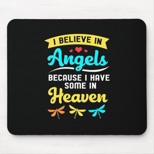 Ik geloof in Angels en libellen Muismat (Voorkant)