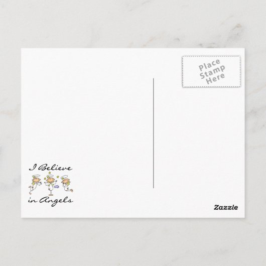 Ik geloof in Angels T-shirts en cadeautjes Briefkaart (Achterkant)