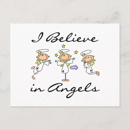 Ik geloof in Angels T-shirts en cadeautjes Briefkaart (Voorkant)