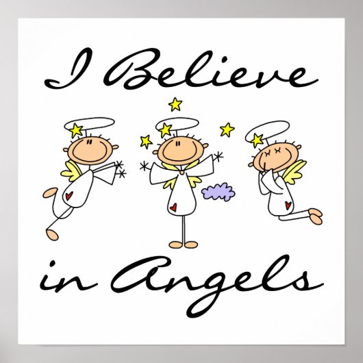 Ik geloof in Angels T-shirts en cadeautjes Poster (Voorkant)