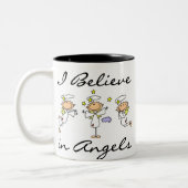 Ik geloof in Angels T-shirts en cadeautjes Tweekleurige Koffiemok (Links)