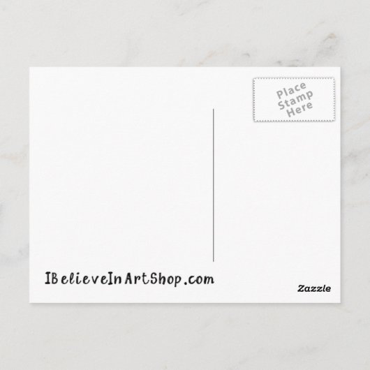 Ik geloof in Art Manifesto Promotion Briefkaart (Achterkant)