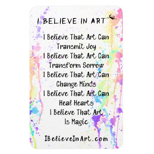 Ik geloof in Art Manifesto Promotion Magneet (Verticaal)