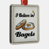 ik geloof in bagels metalen ornament (Rechts)