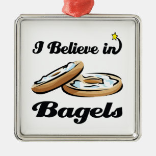 ik geloof in bagels metalen ornament