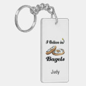 ik geloof in bagels sleutelhanger (Voorkant Links)