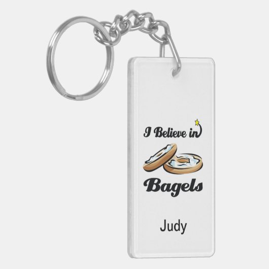 ik geloof in bagels sleutelhanger (Voorkant Links)