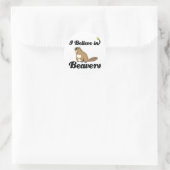 ik geloof in bevers ronde sticker (Tas)