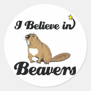 ik geloof in bevers ronde sticker