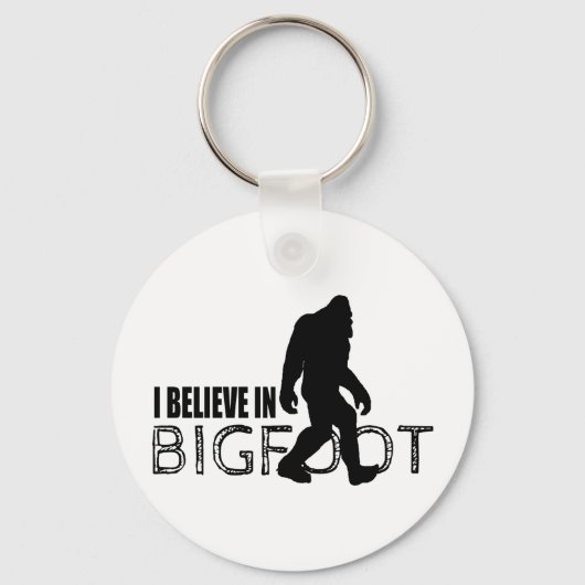 Ik geloof in Bigfoot Cool Squatch in Black Sleutelhanger (Voorkant)