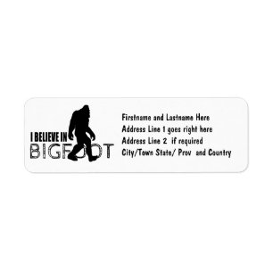 Ik geloof in Bigfoot Funny Sasquatch Etiket