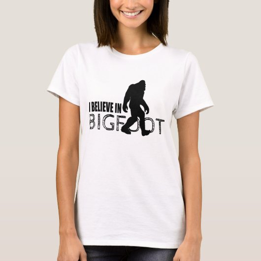 Ik geloof in Bigfoot Funny Sasquatch T-shirt (Voorkant)
