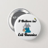 ik geloof in boze bunnies ronde button 5,7 cm (Voorkant /achterkant)