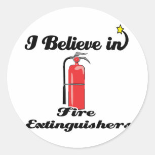 ik geloof in brandblussers ronde sticker