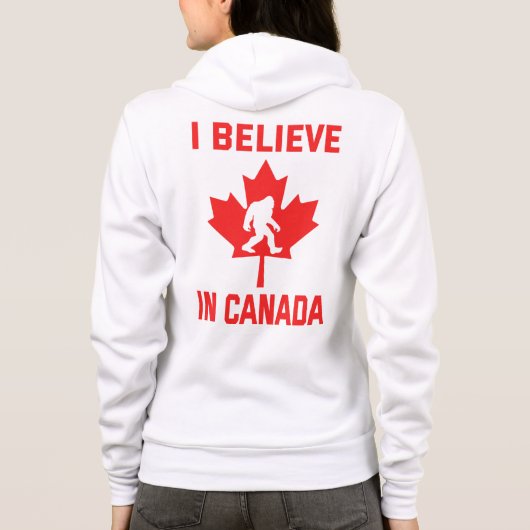 Ik geloof in Canada - Grappige Bigfoot Hoodie (Achterkant)
