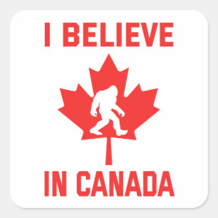 Ik geloof in Canada - Grappige Bigfoot Vierkante Sticker