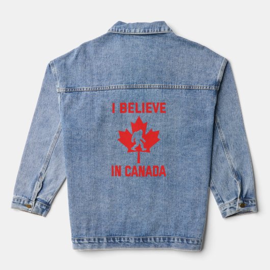 Ik geloof in Canada - grappige voet Denim Jacket (Achterkant)
