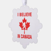 Ik geloof in Canada - grappige voet Ornament Kaart (Links)