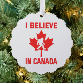 Ik geloof in Canada - grappige voet Ornament Kaart