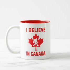 Ik geloof in Canada - grappige voet Tweekleurige Koffiemok