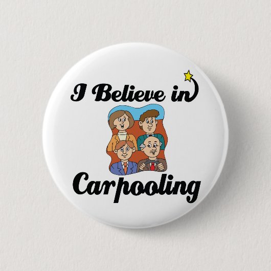 ik geloof in carpoolen ronde button 5,7 cm (Voorkant)