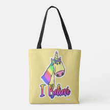 Ik geloof in Cartoon Unicorns Fun Art Design