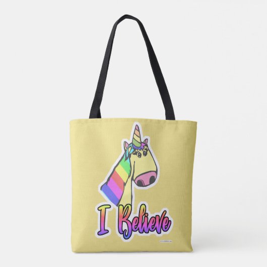 Ik geloof in Cartoon Unicorns Fun Art Design Tote Bag (Achterkant)