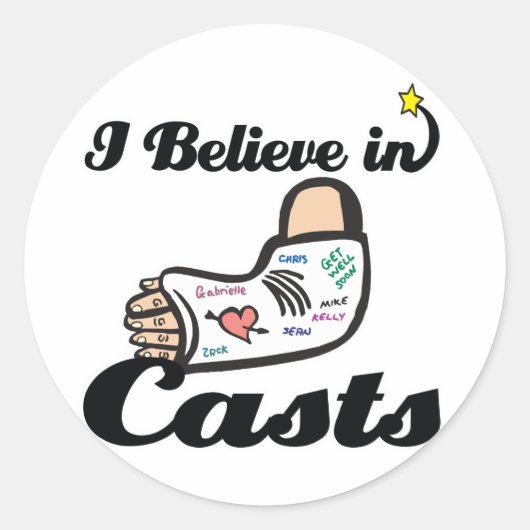 ik geloof in casts ronde sticker (Voorkant)