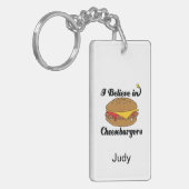 ik geloof in cheeseburgers sleutelhanger (Voorkant Links)