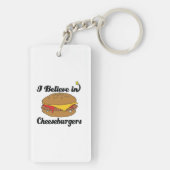 ik geloof in cheeseburgers sleutelhanger (achterkant)