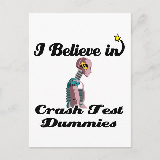 ik geloof in crash test dummies briefkaart (Voorkant)