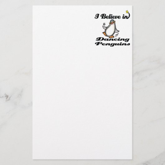 ik geloof in dansende pinguïns briefpapier (Voorkant)