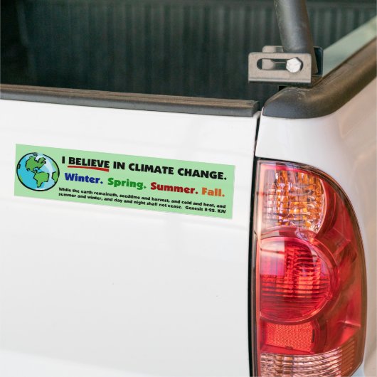 Ik geloof in de Bumpersticker van klimaatveranderi (Op Truck)