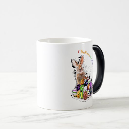 Ik geloof in de Bunny. Pasen Bunny Eggs Magische Mok (Voorkant rechts)
