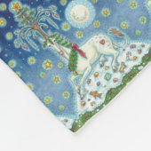 IK GELOOF IN DE CHRISTMAS UNICORN, FLEECE BLANKET DEKEN (Hoek)
