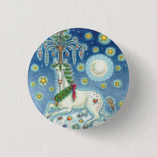 IK GELOOF IN DE CHRISTMAS UNICORN HOLIDAY BUTTON (Voorkant)