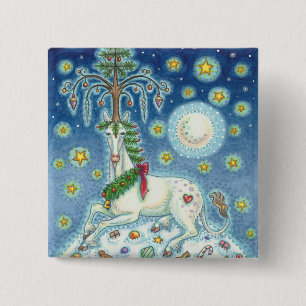 IK GELOOF IN DE CHRISTMAS UNICORN HOLIDAY BUTTON