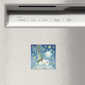 IK GELOOF IN DE CHRISTMAS UNICORN SQUARE MAGNET (Insitu (Vaatwasser))