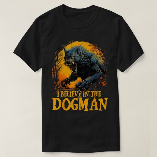 Ik geloof in de Dogman Michigan Cryptid LBL Crypt T-shirt (Design voorkant)