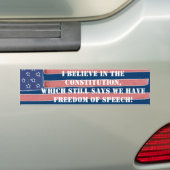 IK GELOOF IN DE GRONDWET - VRIJHEID VAN MENING BUMPERSTICKER (Op auto)
