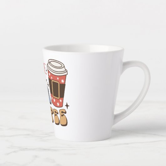 Ik geloof in de kerstman en de koffie | kerstlatte latte mok (Rechts)